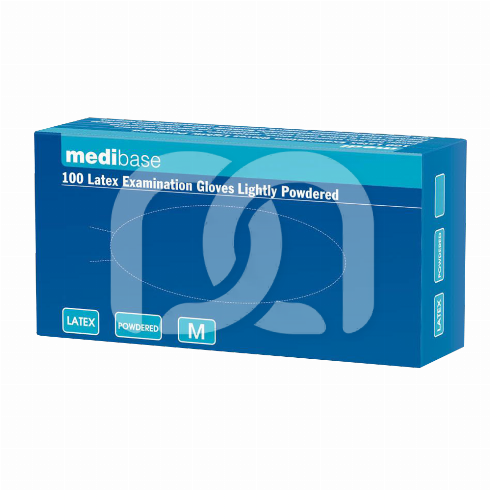GANTS D'EXAMEN EN LATEX POUDRÉS MEDIBASE (100)