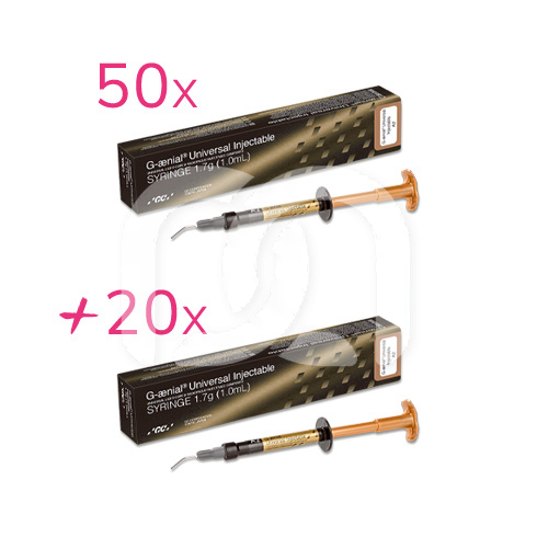 50 SERINGUES G-AENIAL UNIVERSAL INJECTABLE ACHETÉES + 20 INCLUS