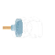 Polisher Zirconia Vlam CA (5) : VORM VAN BOOR EN POLISHER:WIEL, HOOFDKLEUR:BLAUW, GRAAN:VET