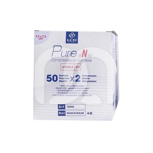 Compresses Stériles Non Tissées 7,5x7,5cm 30G 4 Plis (50x2)