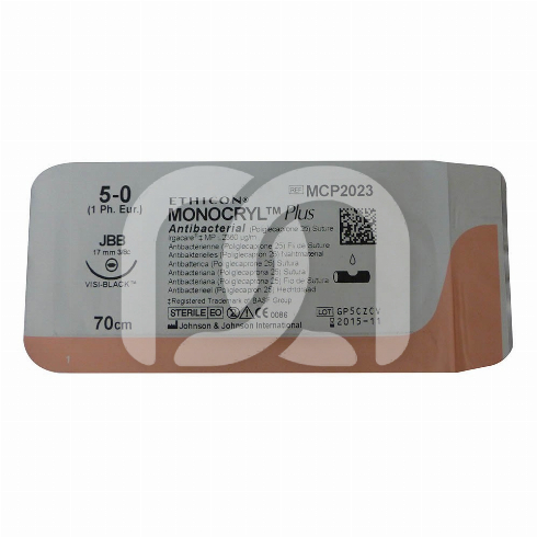 FILS DE SUTURES MONOCRYL + ANTIBACTÉRIEN - LA BOÎTE DE 36 UNITÉS -FIL 4/0, AIGUILLE MULITPASS